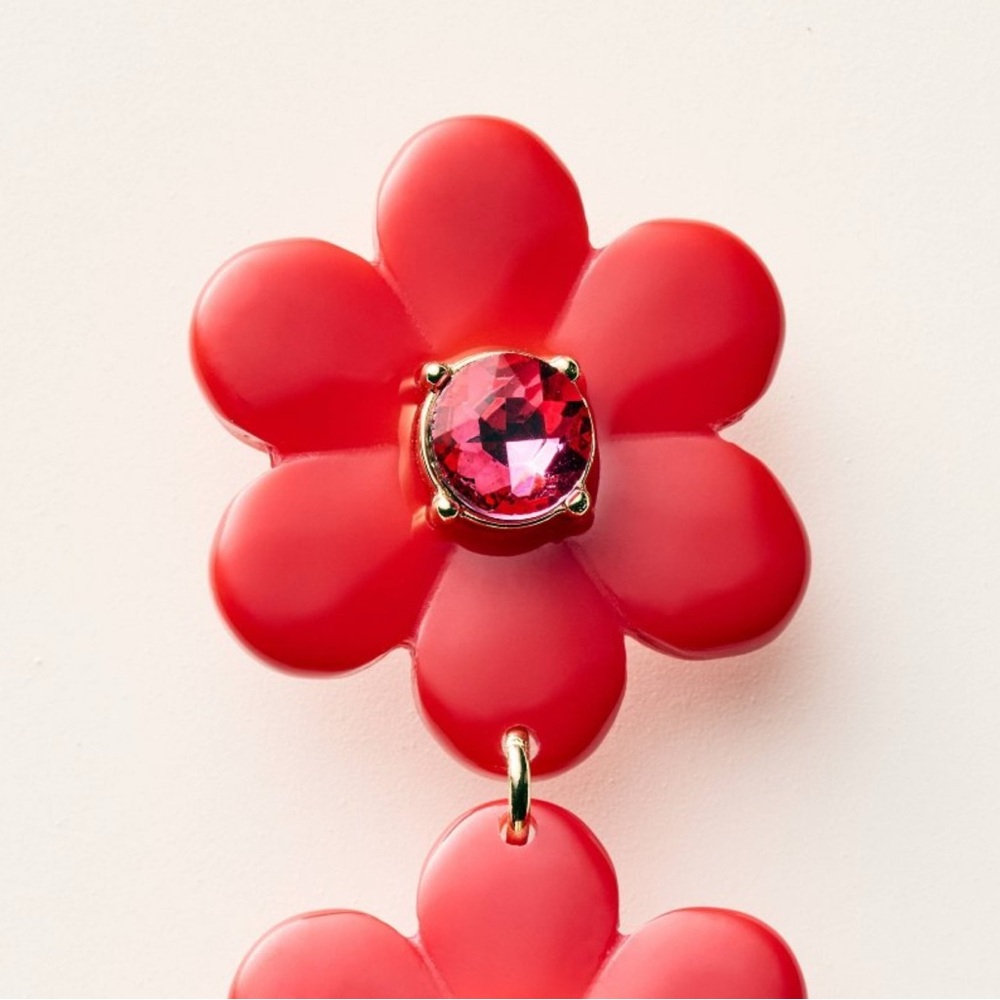 kate spade new york x Target - Red Floral Dangle Earrings - Picture 3 of 10